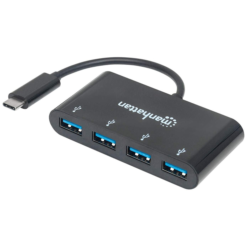 Manhattan USB-C 3.2 Gen1 4-Port USB-A Hub Black