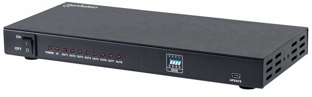 Manhattan 8-Port 4K UHDTV HDMI Video Splitter, Black