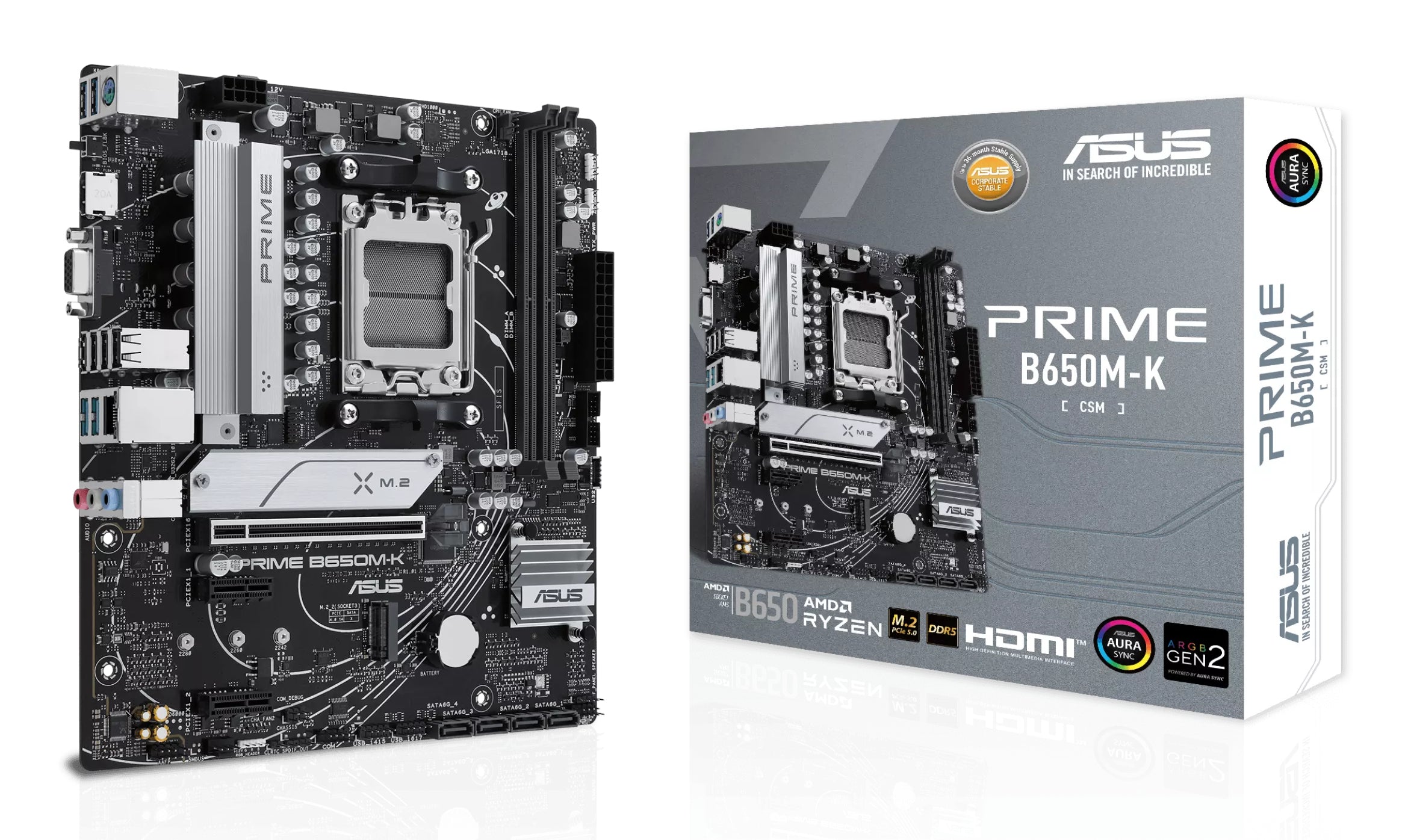 MB ASUS B650 AMD S-AM5 9A GEN /2X DDR5 5200 /HDMI /VGA /2X M.2 /4X USB 3.2 /MICRO ATX /GAMA MEDIA