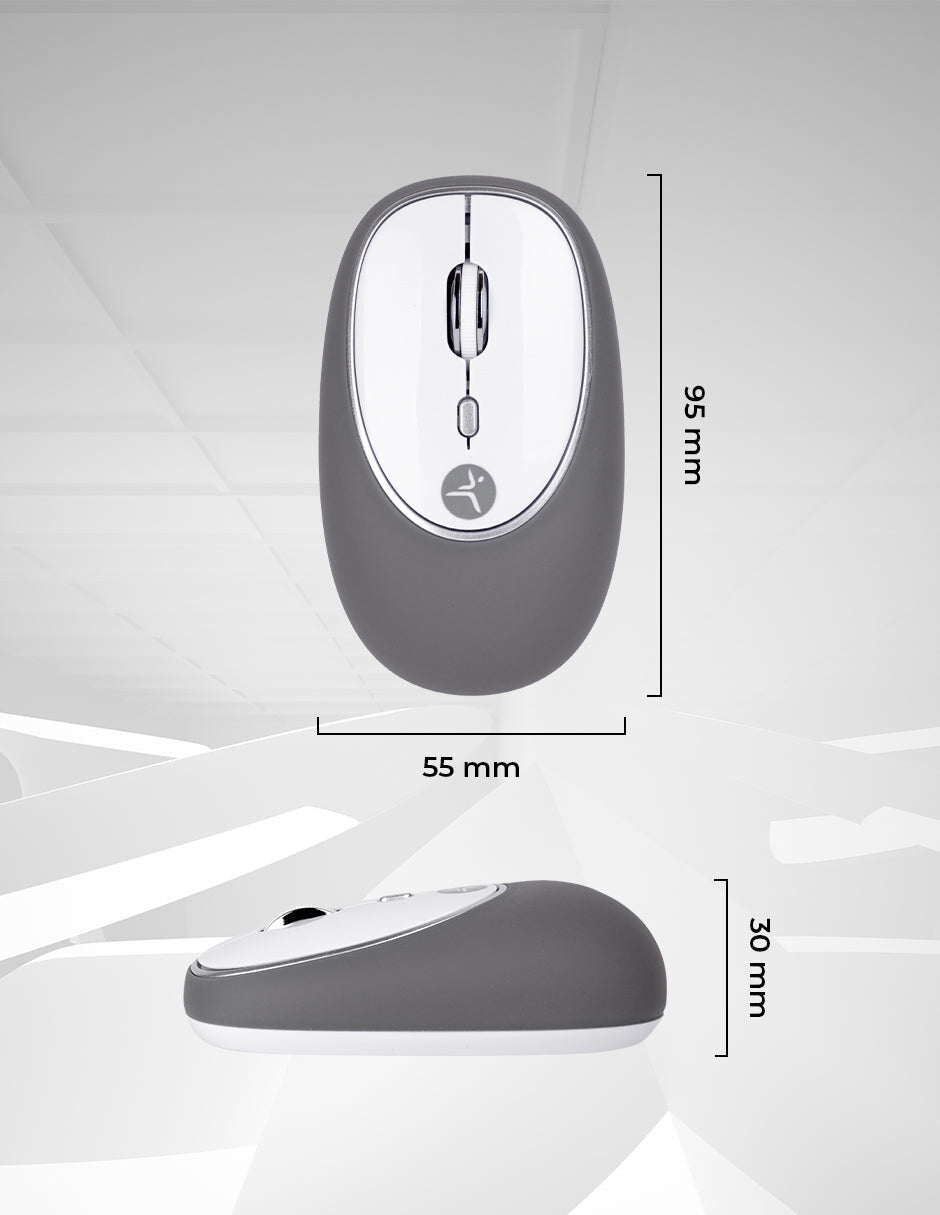 TechZone Jelly-Mate Grey ratón Universal Ambidiestro RF inalámbrico Óptico 1200 DPI