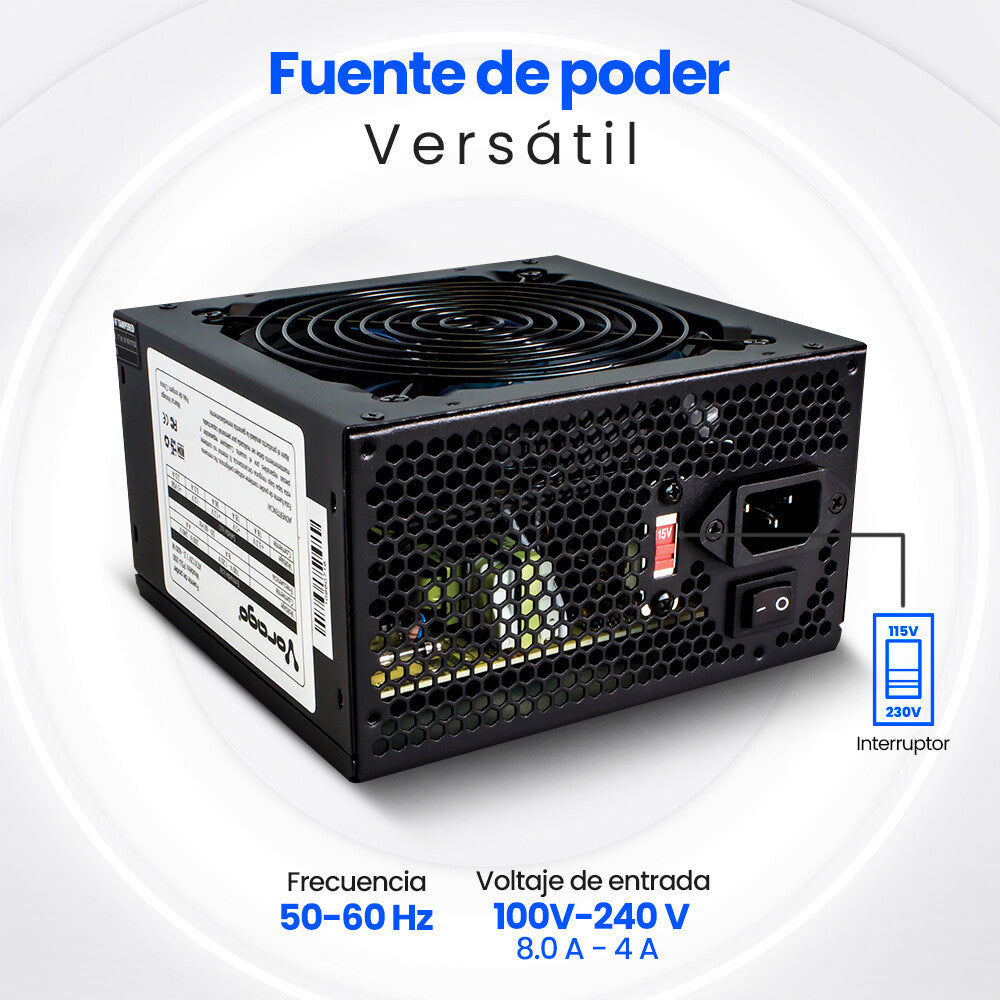 Vorago PSU-200 unidad de fuente de alimentación 600 W 20+4 pin ATX ATX Negro