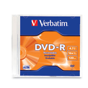 Verbatim 4.7GB 16X DVD-R Single Slim Case