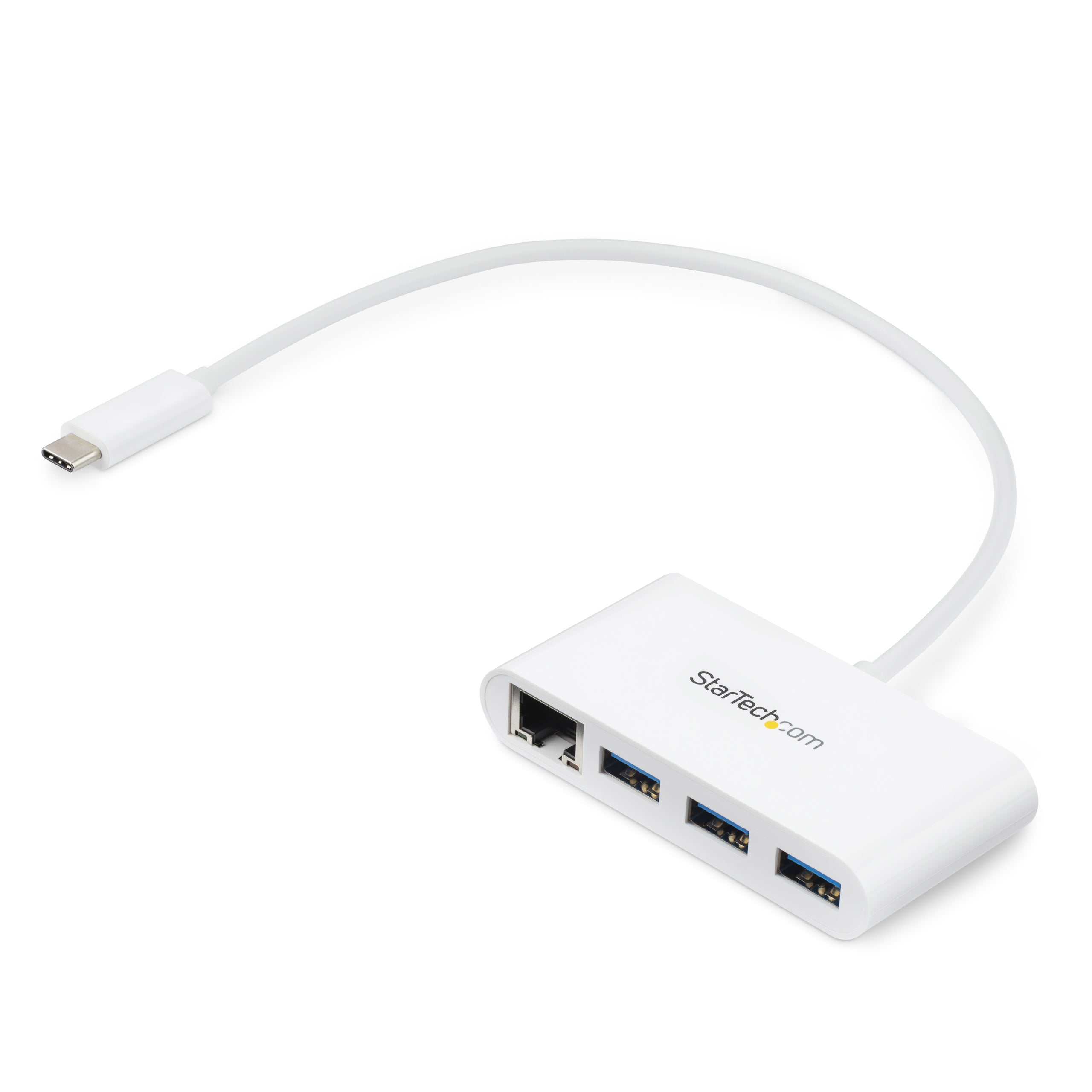 HUB USB 3.0 DE 3 PUERTOS CON USB-C Y ETHERNET GIGABIT - CONCENTRADOR DE USB TIPO-C A USB-A CONVENCIONAL - BLANCO - STARTECH.COM MOD. HB30C3A1GEA