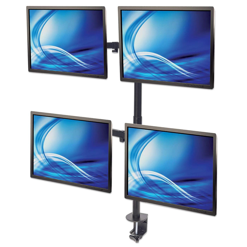 Manhattan Soporte para cuatro monitores, movimiento con brazos de doble articulación