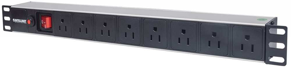 PDU Intellinet Gab/Rack 19" 1U Surge Protector On/Off 8 Outlets