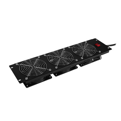 Kit de 3 Ventiladores para Montaje en Rack de 19 in, Alimentación 120 Vca con Plug NEMA 5-15P, 3 UR, Color Negro