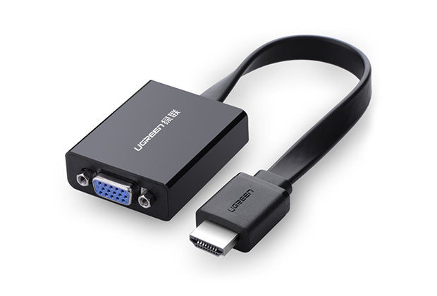 Adaptador HDMI a VGA / Resolución 1080P / Audio 3.5mm / Con Puerto Micro USB para Alimentación / Plug & Play / No Requiere Controlador / ABS / Flexible y Duradero