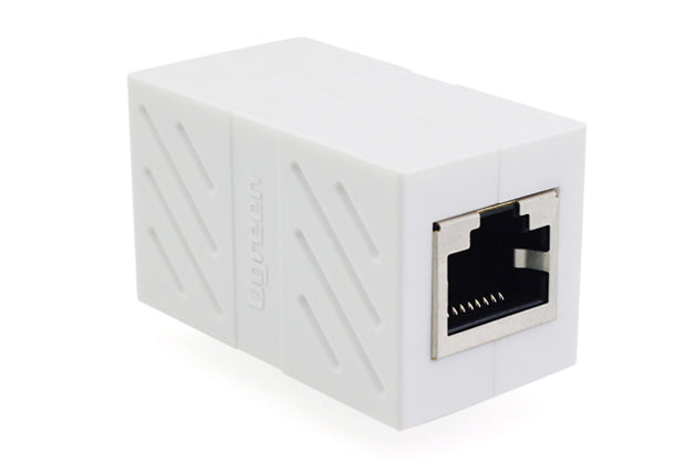 Acoplador (Extensor de Cable Ethernet RJ45 a RJ45) | 1000Mbps | Compatibilidad con Cat7 Cat6A Cat6 Cat5e | Compatible con POE | Ignífugo | ABS | Color Blanco
