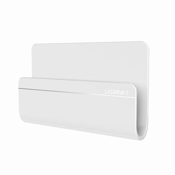 Soporte de Pared Adhesivo para Teléfono / Diseño de Montaje en Pared / Protección De Silicona Antideslizante / Anti Arañazos / Adhesivo 3M / Soporta Dispositivos 165*81*26.5 mm. / Caja De ABS / Color Blanco