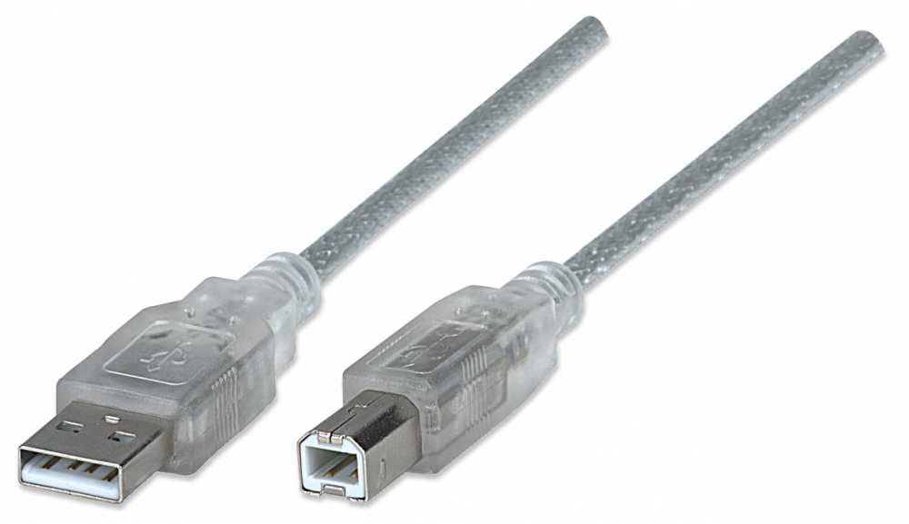 Manhattan USB A-B 2.0 High-Speed Cable 4.5m Silver