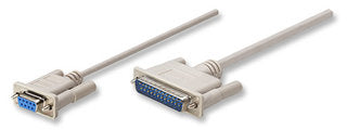 Manhattan Null Modem Cable DB9F-DB25M 1.8m White