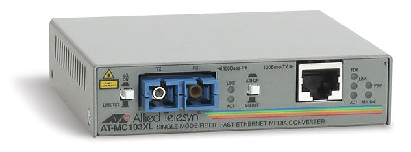 Convertidor de medios fast ethernet a fibra óptica, conector SC, monomodo (SMF), 15 Km