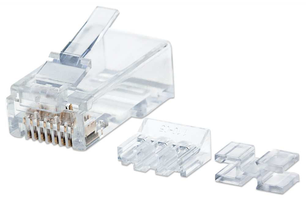 Plug Intellinet RJ45 Cat6a Multifilar UTP Oro 15 Micras Bote C/80 Pzas