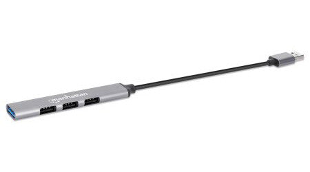 Manhattan 168427 nodo concentrador USB 3.2 Gen 1 (3.1 Gen 1) Type-A 5000 Mbit/s Gris