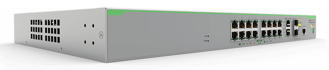 Switch PoE+ Administrable CentreCOM FS980M, Capa 3 de 16 Puertos 10/100 Mbps + 2 puertos RJ45 Gigabit/SFP Combo, 250W