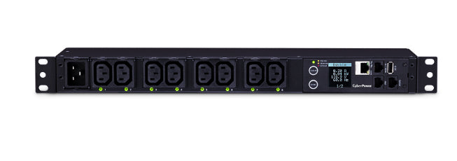 PDU CYBERPOWER PDU81006, MONTAJE VERTICAL EN RACKDE 1U, MONTAJE HORIZONTAL DE 1U, ENCHUFE DE ENTRADA NEMA L6-20P X 1, TIPO DE SALIDA IEC C13 X 8, 200~240V, 3 AÑOS DE GARANTIA.