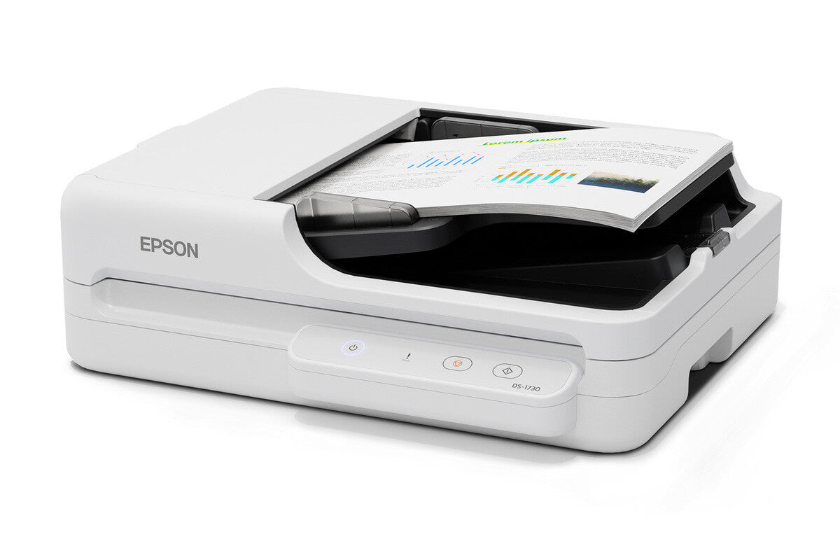Epson DS-1730 Escáner de base plana y ADF 1200 x 1200 DPI A4 Negro, Blanco