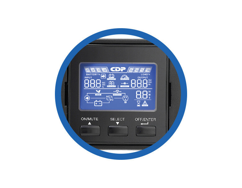 CDP UPO11-3RT sistema de alimentación ininterrumpida (UPS) Doble conversión (en línea) 3 kVA 2700 W 8 salidas AC