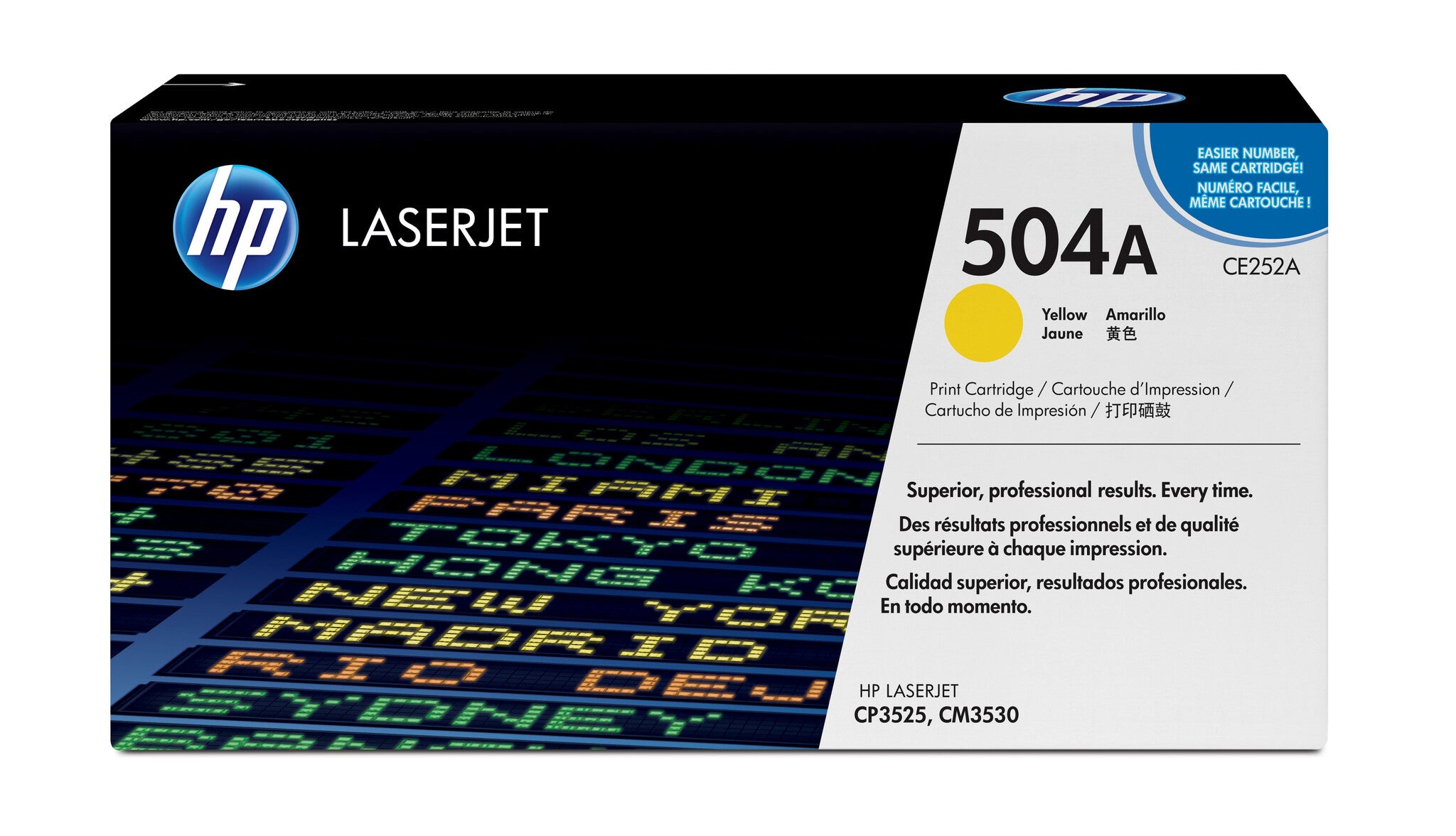 HP Cartucho original de tóner amarillo 504A LaserJet