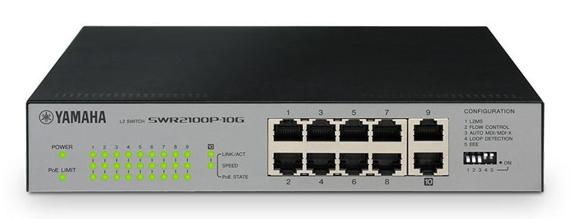 SWITCH DE RED POE 10 PUERTOS OPTIMIZADO P/ REDES DANTE