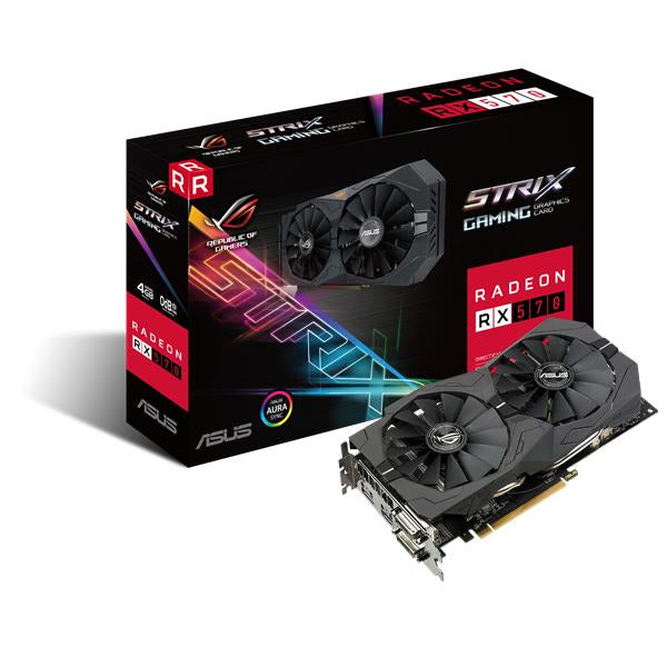 TARJETA DE VIDEO ASUS RADEON RX570 /PCIE X16 3.0 /4GB GDDR5 /HDMI /DP /2X DVI-D /ESTANDAR /GAMER