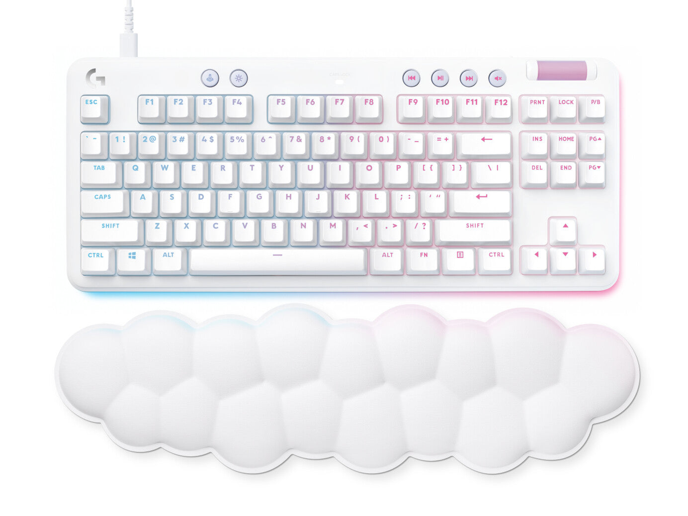 Logitech G 920-010413 teclado Juego USB QWERTY Inglés Blanco