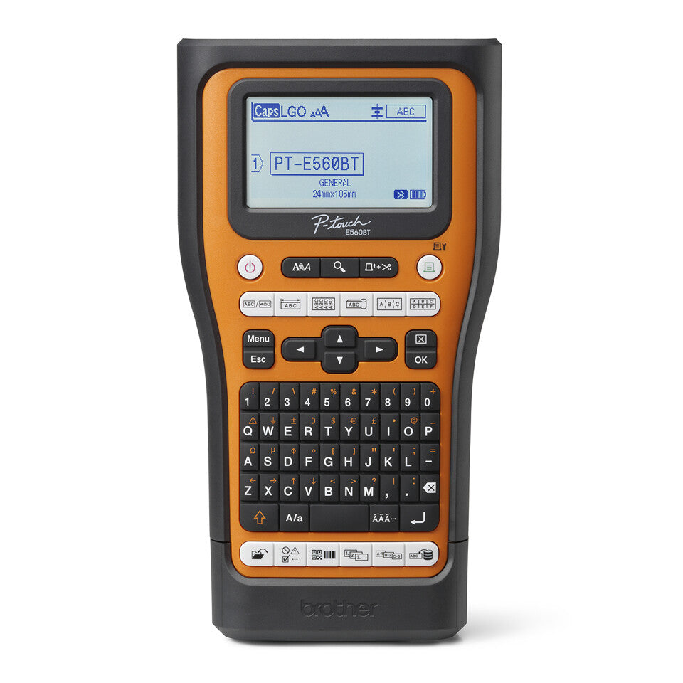 Brother PT-E560BTVP impresora de etiquetas Transferencia térmica 180 x 180 DPI 20 mm/seg Inalámbrico y alámbrico HSE/TZe Bluetooth QWERTY