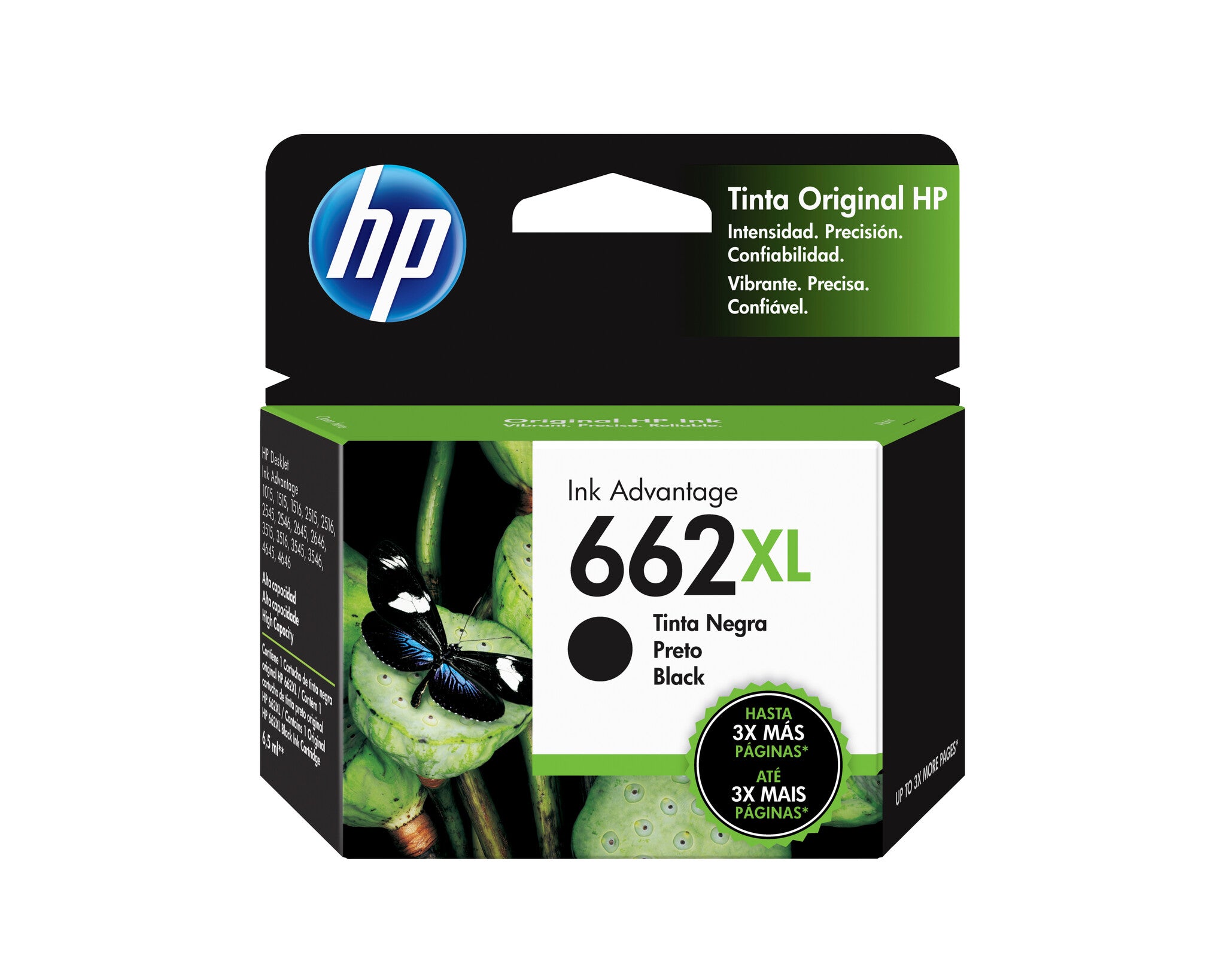 HP Cartucho original de tinta negra de alto rendimiento 662XL Advantage