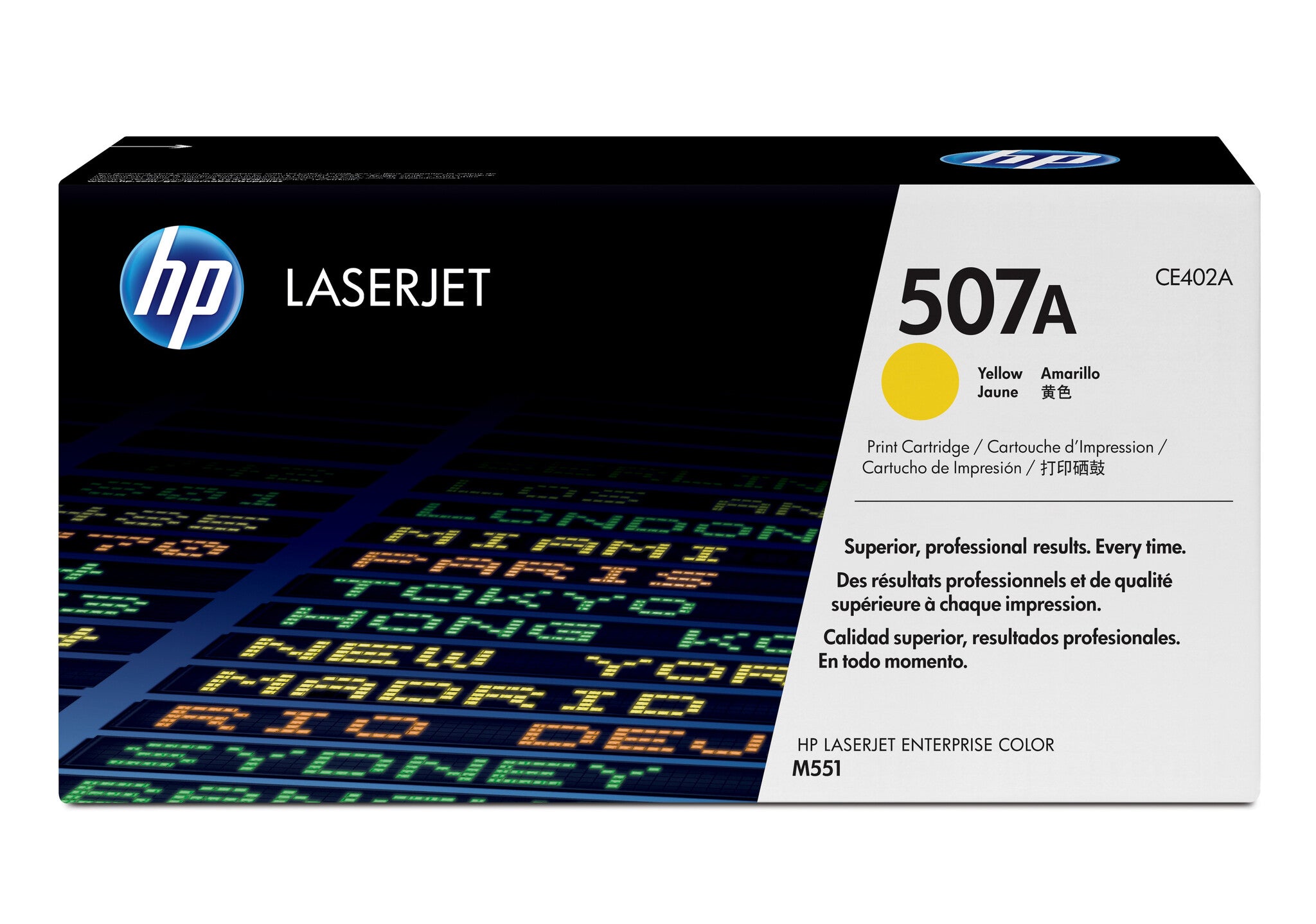 HP Cartucho original de tóner amarillo 507A LaserJet
