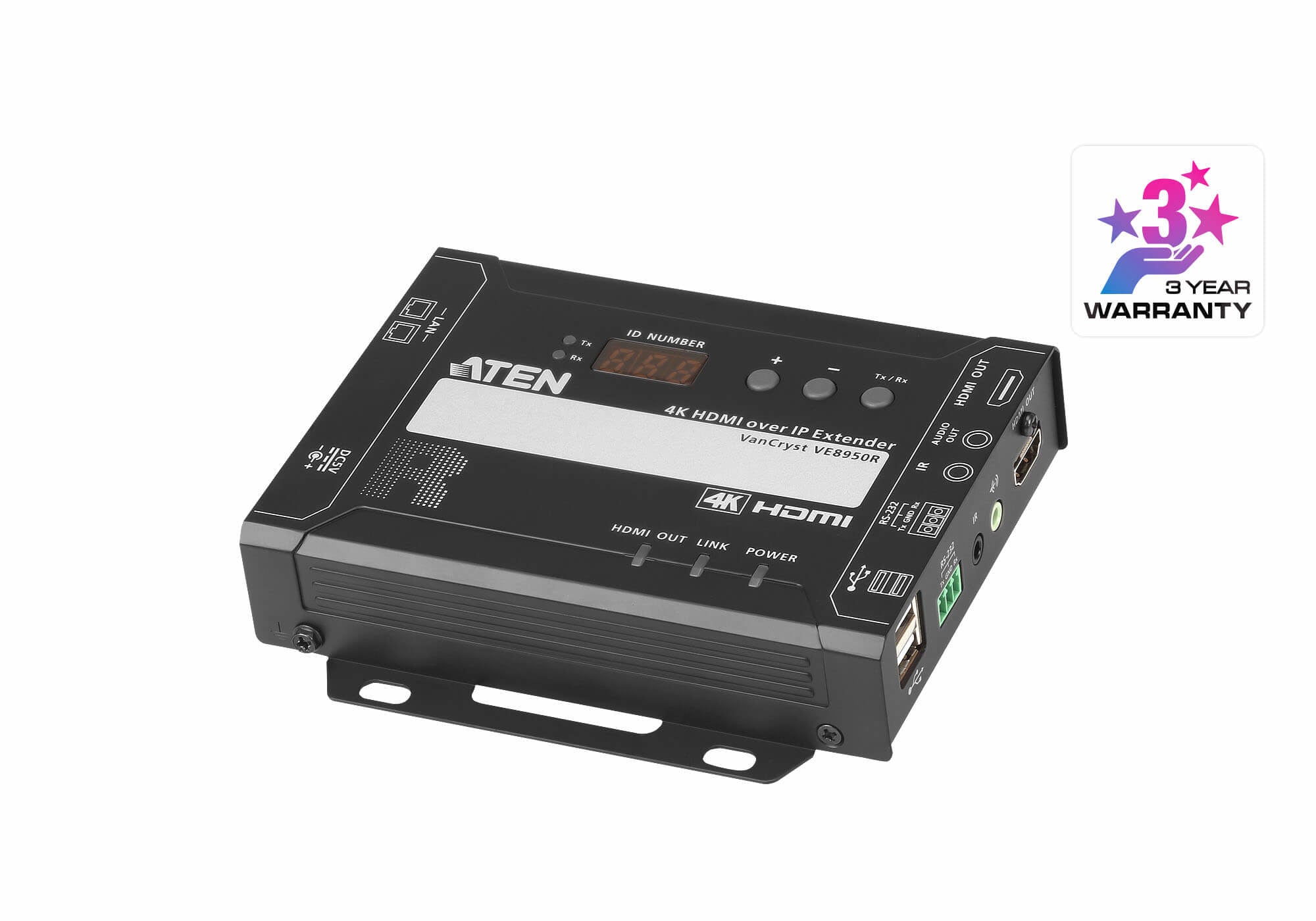 Receptor HDMI | IP | 4K @ 30Hz | 4:4:4 | EDID Expert™ | Protocolo CLI Telnet o RS-232 | Conexión Punto a Punto o Multipunto a Multipunto