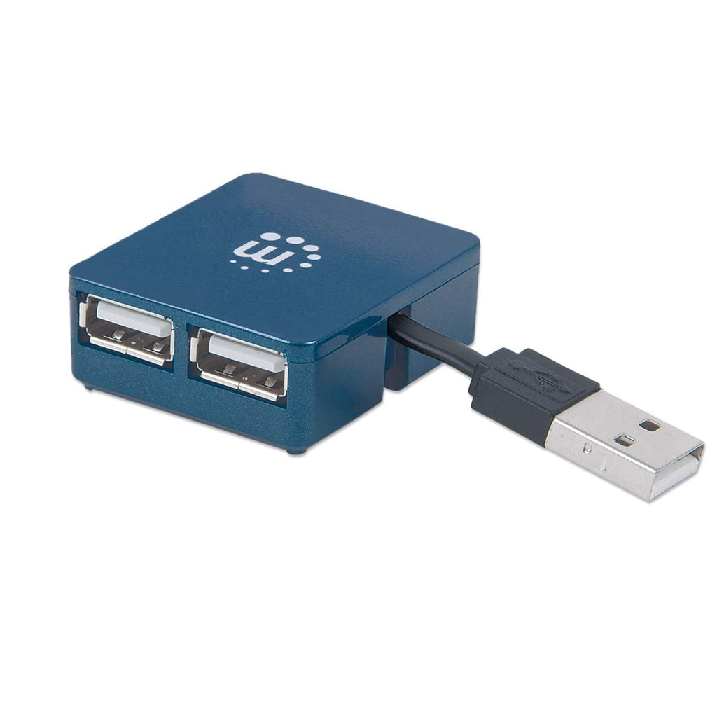 Manhattan USB 2.0 High-Speed 4-Port Blue Micro Hub