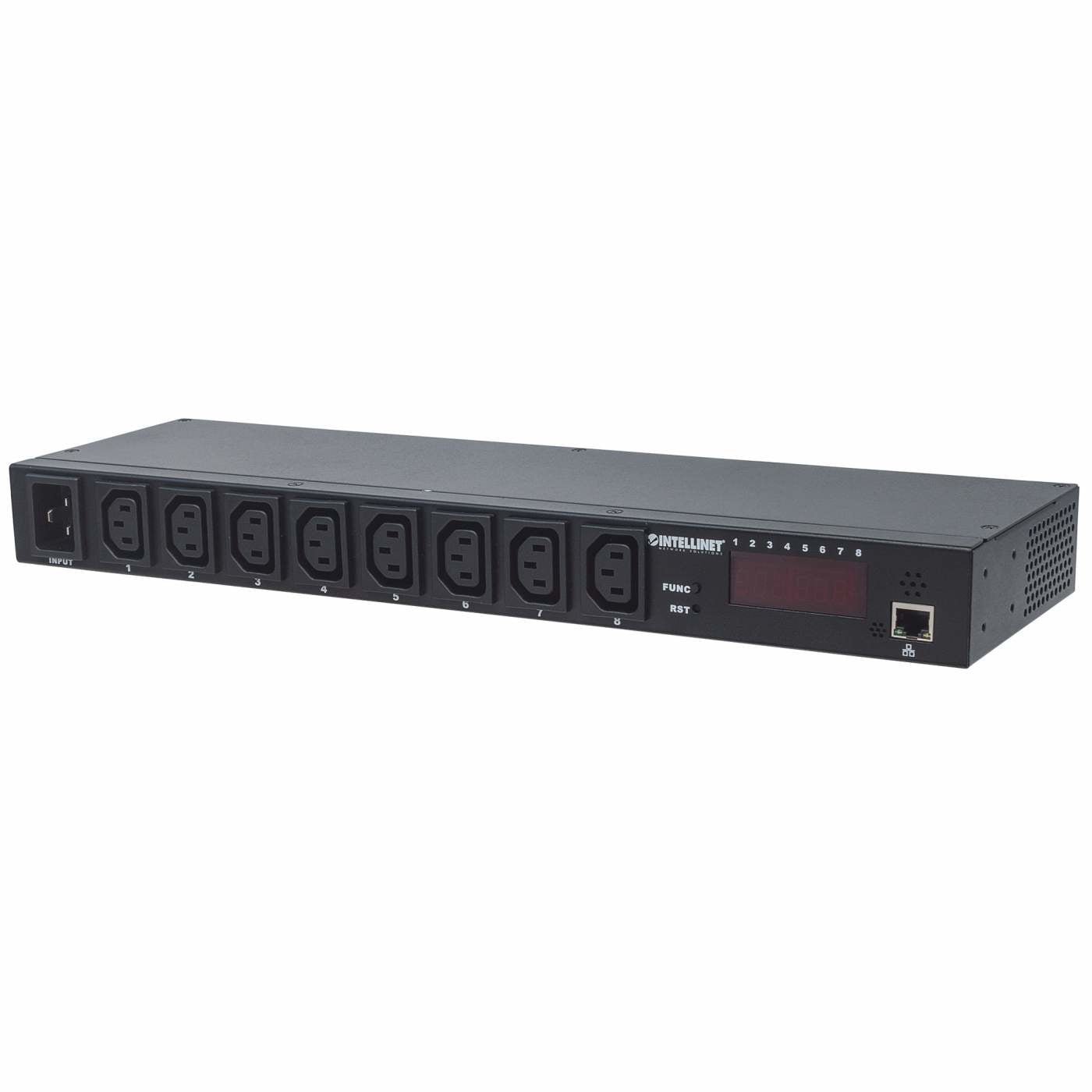 Intellinet PDU Power Strip 8-Outlet 19" Rackmount Black