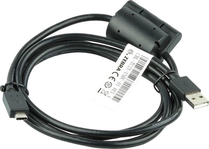Zebra USB-A to USB-C Cable Approximately 1.5 Meters Long Includes an Additional Ferrite Bead