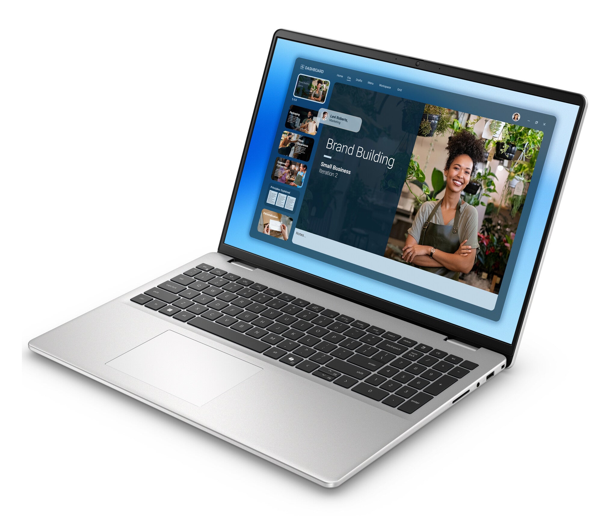 DELL DC16251 Intel Core 7 150U Computadora portátil 40.6 cm (16") Pantalla táctil Full HD+ 16 GB DDR5-SDRAM 1 TB SSD Wi-Fi 6E (802.11ax) Windows 11 Home Español Plata