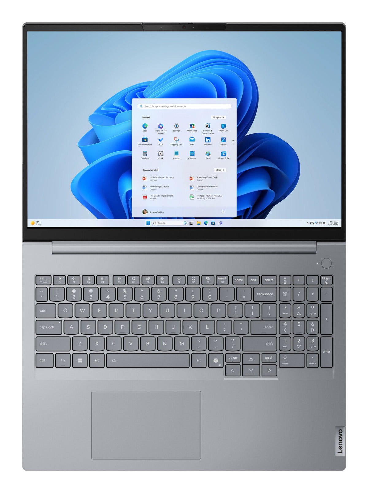 Lenovo ThinkBook 16 G8 IRL Intel Core 5 210H Computadora portátil 40.6 cm (16") WUXGA 16 GB DDR5-SDRAM 512 GB SSD Wi-Fi 6 (802.11ax) Windows 11 Pro Español Gris