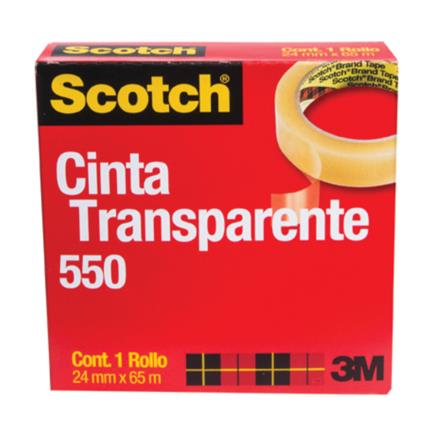 3M 550 Adhesive Tape 24mmx65m Clear