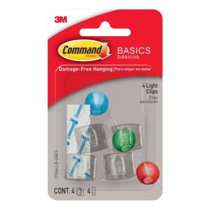 3M Command Clear Outdoor Light Clips, 4-count