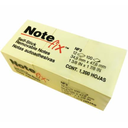 3M Post-it Notes 3.8x5.1 Yellow 100 Sheets, 12-pack