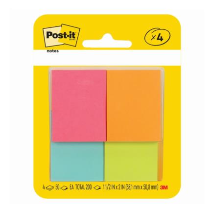 3M Post-It Neon Mini Notes 34.9mm x 47.6mm 1 Pad w/200 Sheets