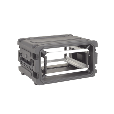 Gabinete Plástico Móvil con Amortiguador con Rack de 19", 4 Unidades.