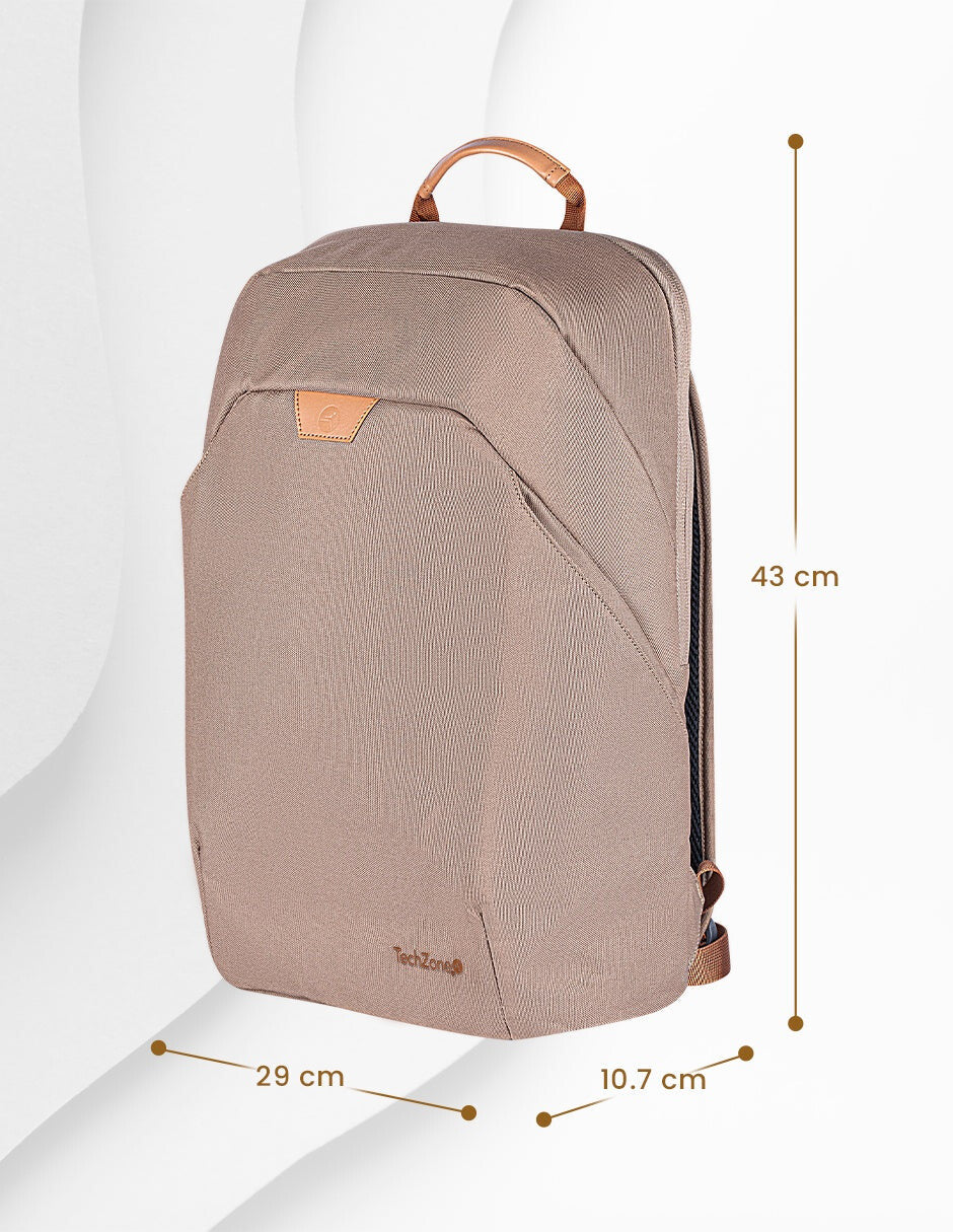 TechZone TZLBP56W-C mochila Color camel Tereftalato de polietileno reciclado (rPET)