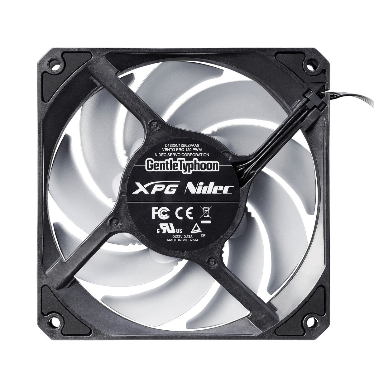 XPG Vento Pro Gabinete de la computadora Ventilador 12 cm Negro, Blanco