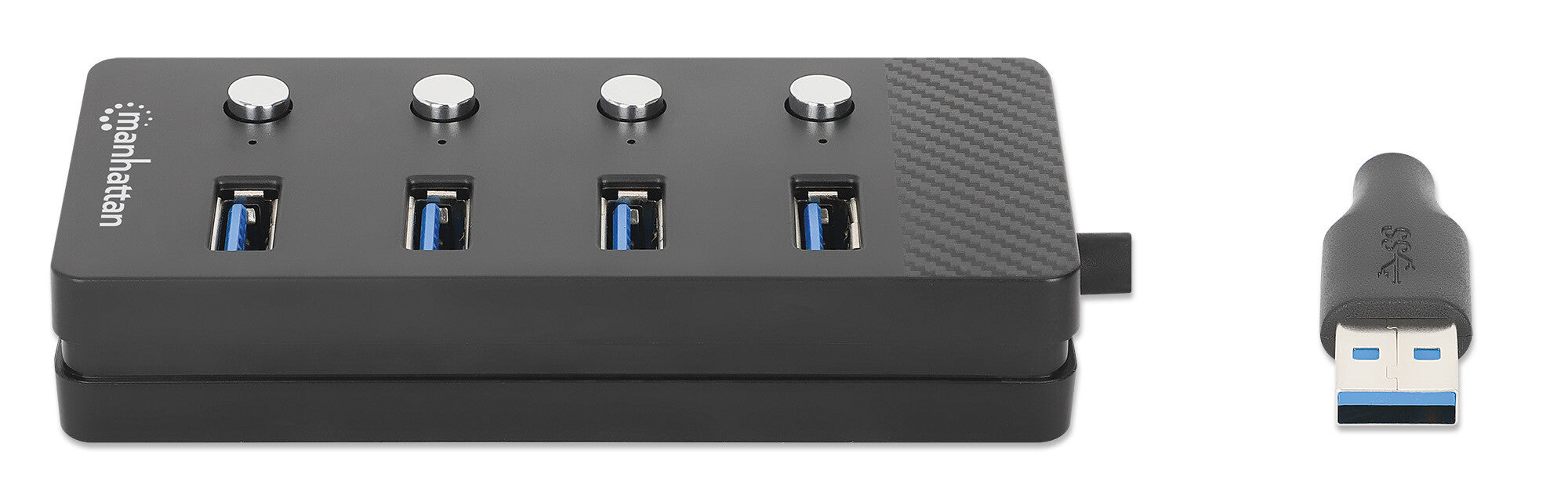 Manhattan 180887 base para laptop o replicador de puertos USB 3.2 Gen 1 (3.1 Gen 1) Type-A Negro