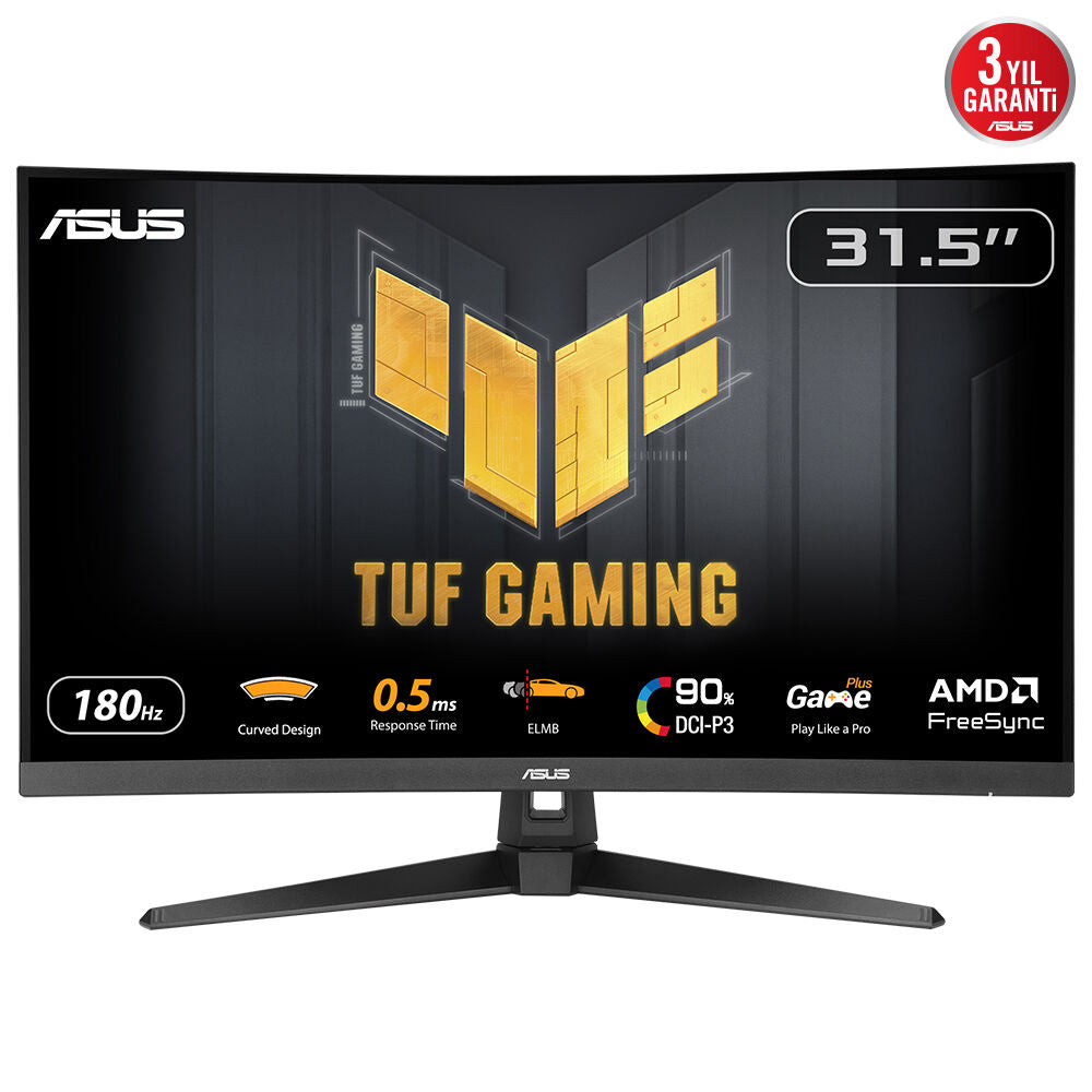 Monitor Gamer Curvo ASUS LCD 31.5" 2560x1440 FreeSync 180Hz HDMI/DP Bocinas Integradas Negro