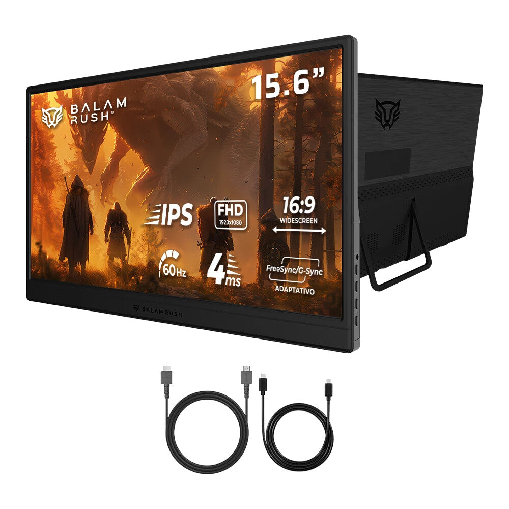 Balam Rush BR-943123 televisor y monitor portátil Negro 39.6 cm (15.6") LCD 1920 x 1080 Pixeles
