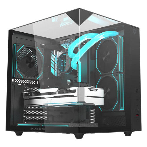 Balam Rush BR-941525 gabinete de computadora Midi Tower Transparente, Negro