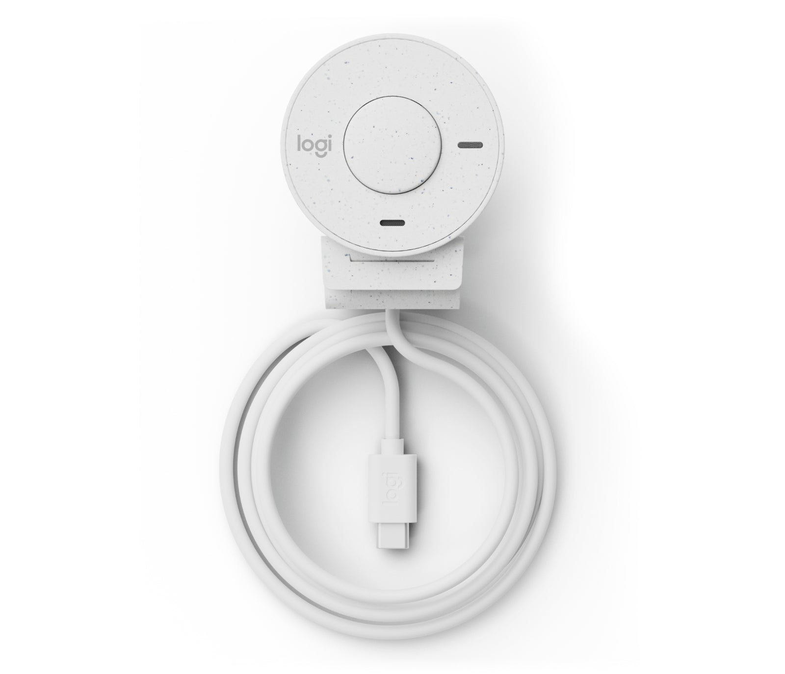Cámara Web Logitech Brio 300 1080p USB-C con Corrección Iluminación Automática Micrófono Color Blanco Crudo