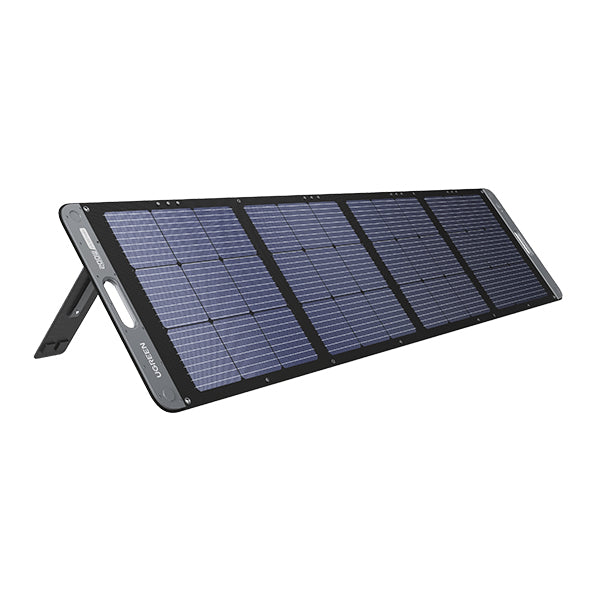 Panel Solar Plegable 200W / Recomendado para el Power Station Portable de 1200W UGREEN /  Alta Eficiencia de Conversión / Alineación Inteligente de la Luz Solar / Resistente Al Agua y Duradero / Incluye Cable XT60 Macho a Macho 2m.