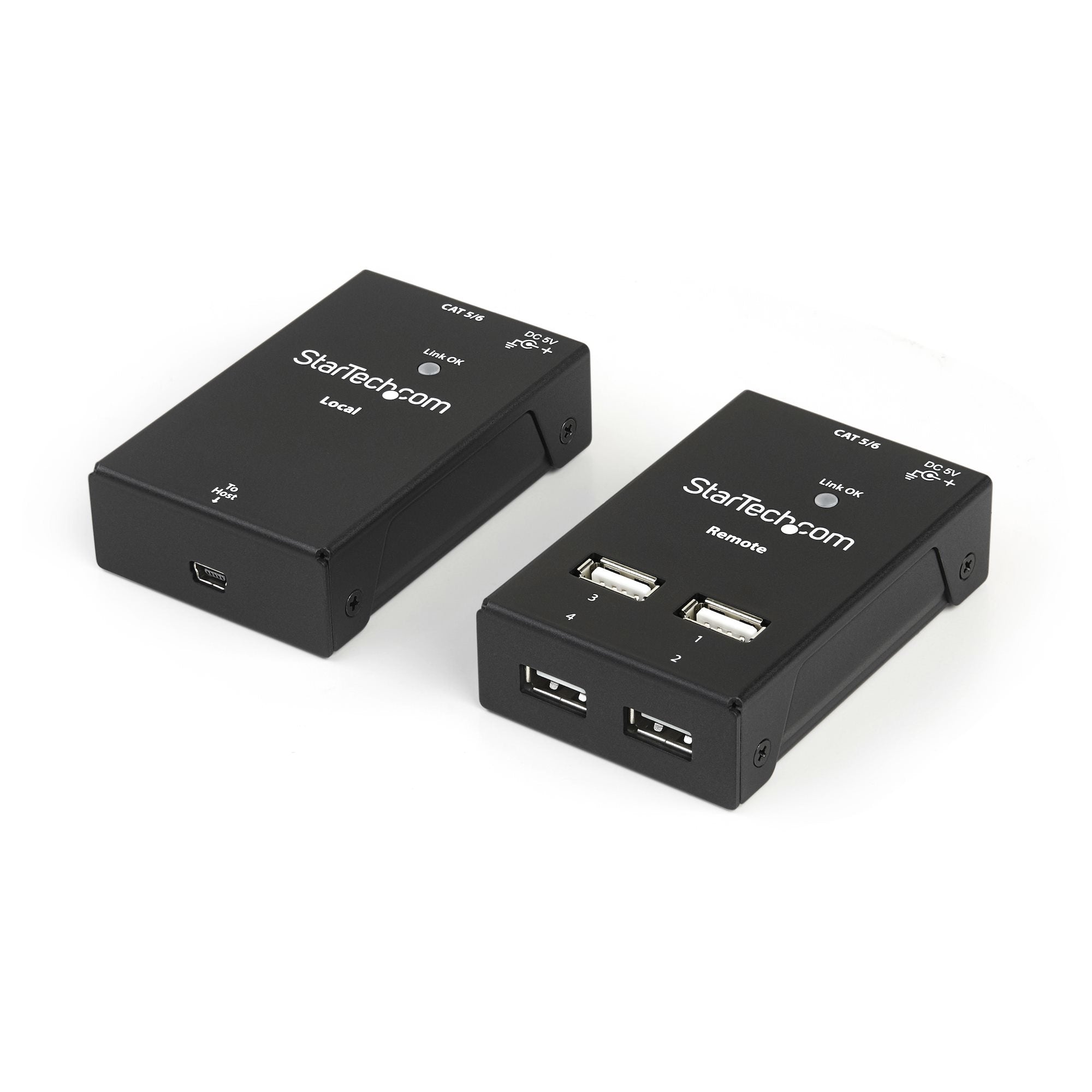 EXTENSOR USB 2.0 DE 4 PUERTOS POR CABLE CAT5 O CAT6 - EXTENSOR COMPACTO USB 2.0 POR ETHERNET - HASTA 40 METROS - HUB USB 2.0 REMOTO STARTECH