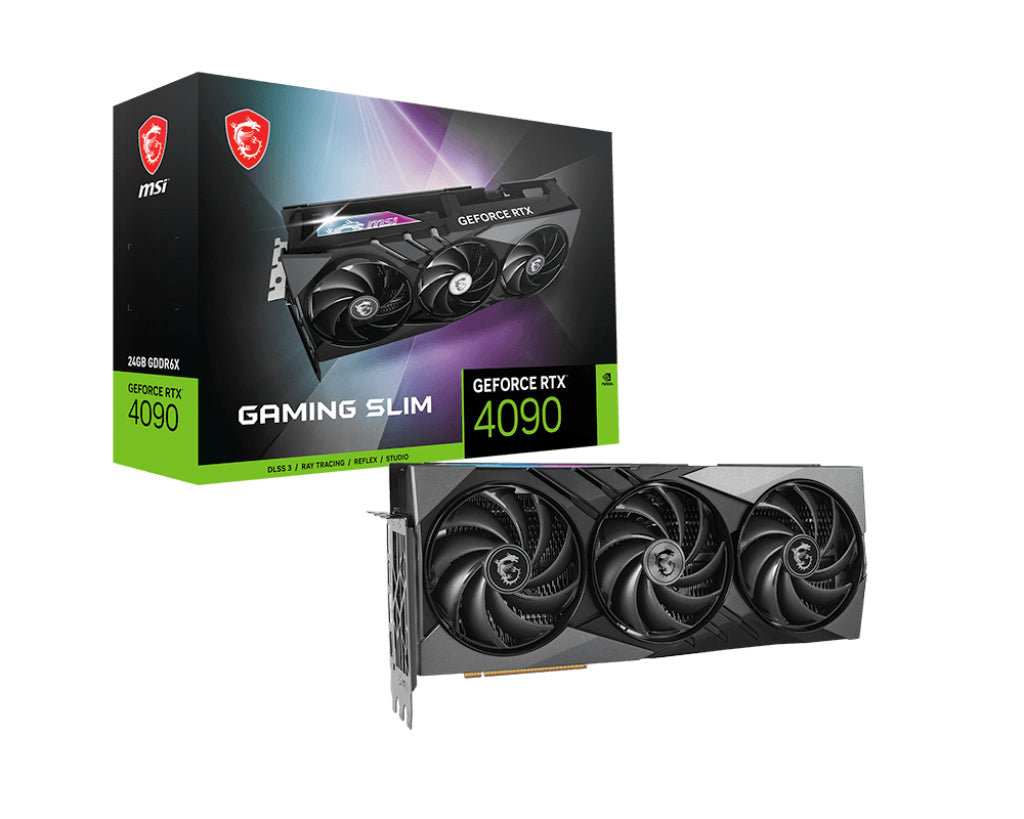 TARJETA DE VIDEO MSI NVIDIA GEFORCE RTX 4090 GAMING SLIM PCIE X16 4.0/24GB/GDDR6X/ESTANDAR/HDMI/3XDP/GAMA ALTA/GAMER